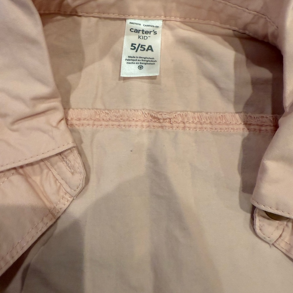 Carter's Pink Button-Up Utility Jacket - Picture 2 of 2